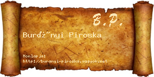 Burányi Piroska névjegykártya