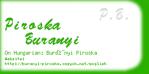 piroska buranyi business card